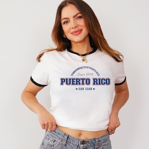 Puerto Rico Y2k Jersey Top, Puerto Rico shirt-Soccer y2k vintage 2000s , Puerto Rico Baby Tee,  Puerto Rico Crop Top- Puerto Rico Tshirt