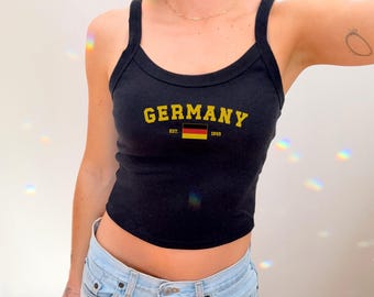 Camiseta de Alemania - Camiseta de Alemania - Top corto de Alemania - Camiseta de Alemania - Camiseta de Alemania - Camiseta con la bandera - Camiseta de Alemania - Camiseta con la bandera de Alemania