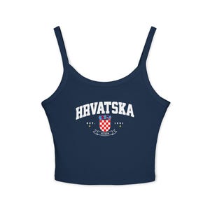 Kroatische voetbaltanktop, Kroatisch shirt voor dames, Kroatische top, Kroatische vlag damestop afbeelding 8