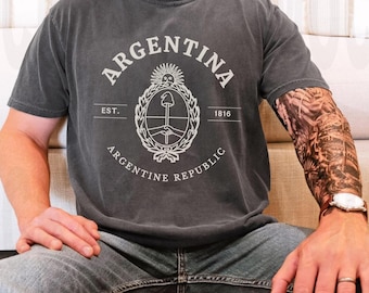Argentina T Shirt - Vintage Unisex Garment-Dyed Tee- argentina shirt- souvenir apparel- country tshirt