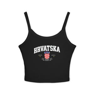 Kroatische voetbaltanktop, Kroatisch shirt voor dames, Kroatische top, Kroatische vlag damestop afbeelding 9