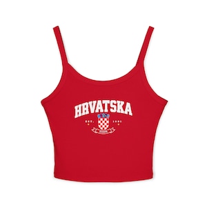 Kroatische voetbaltanktop, Kroatisch shirt voor dames, Kroatische top, Kroatische vlag damestop afbeelding 11