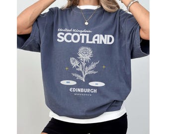 Scotland Edinburgh Thistle T-Shirt – Vintage Y2K Style Apparel