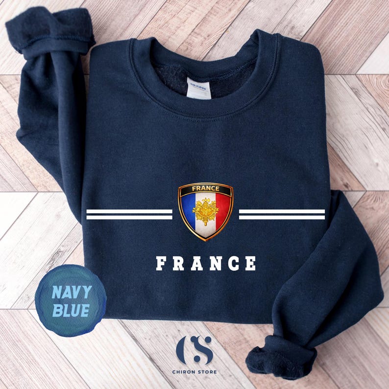 France National Team Sweatshirt - French Soccer Sweater - Paris Football Jersey - France Gift - French Souvenir - Allez Les Bleus Shirt image 1