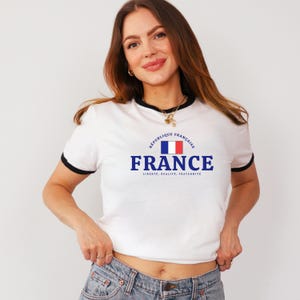France y2k Unisex Tshirt- France flag- France tshirt- France crop top -Vintage soccer jersey y2k -france shirt- France jersey- France gift