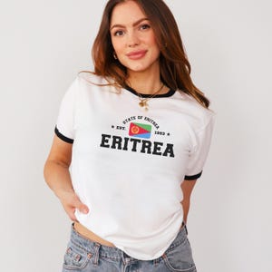 Eritrea  Unisex Tshirt , Eritrea  Y2K T-Shirt, Eritrea shirt, Vintage 2000s 90&#39;s Baby Tee, Eritrea  Shirt, Africa Baby Tee-Eritrea flag