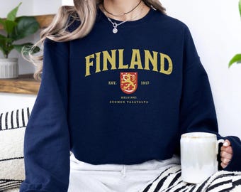 Finland Sweatshirt, Finland Gift,Finland Souvenir-finland pride-vintage finland-northern europe-helsinki gift-finland travel-finland t shirt