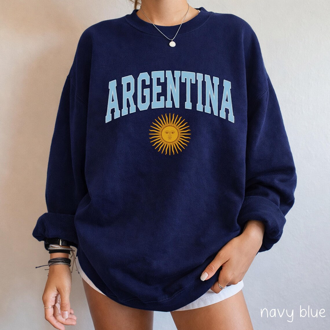 Argentina Sweatshirt Argentinian Flag Crewneck Buenos Aires Souvenir argentina-sweatshirt-argentinian-flag-crewneck-buenos-aires-souvenir