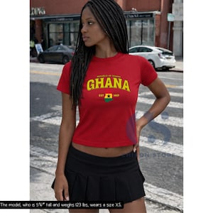 Ghana Flag Baby Tee, Vintage Africa Shirt, 100% Cotton image 9
