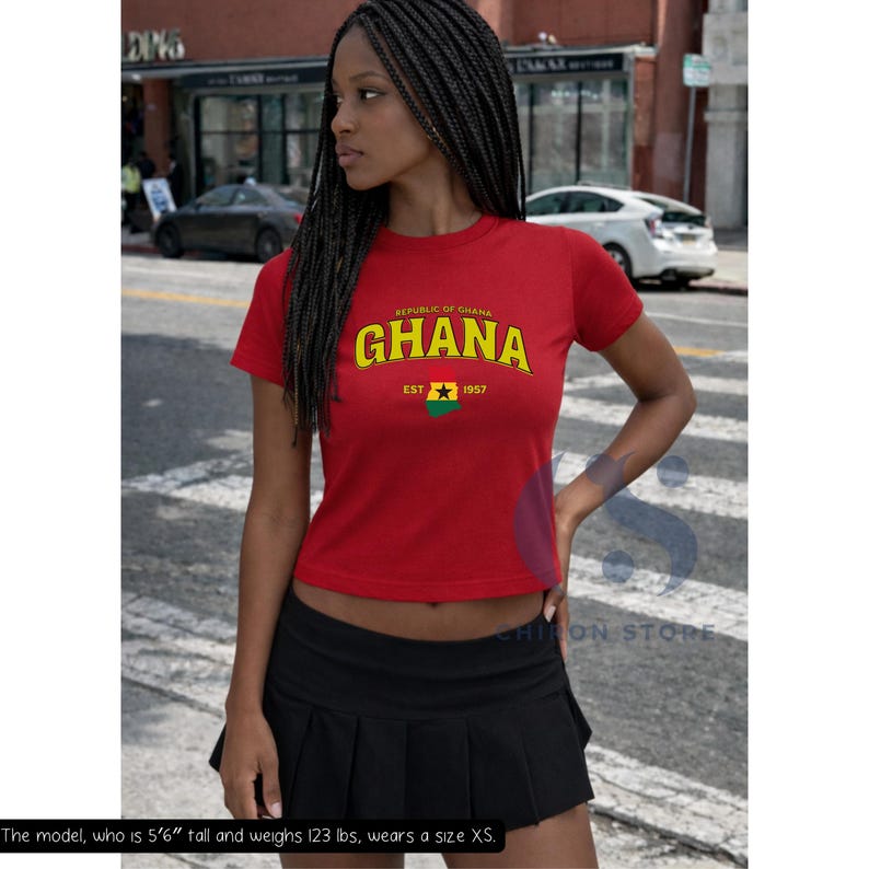 Ghana Flag Baby Tee, Vintage Africa Shirt, 100% Cotton image 9