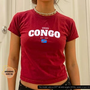 Vintage Congo flag Baby Tee, Kinshasa Africa Shirt