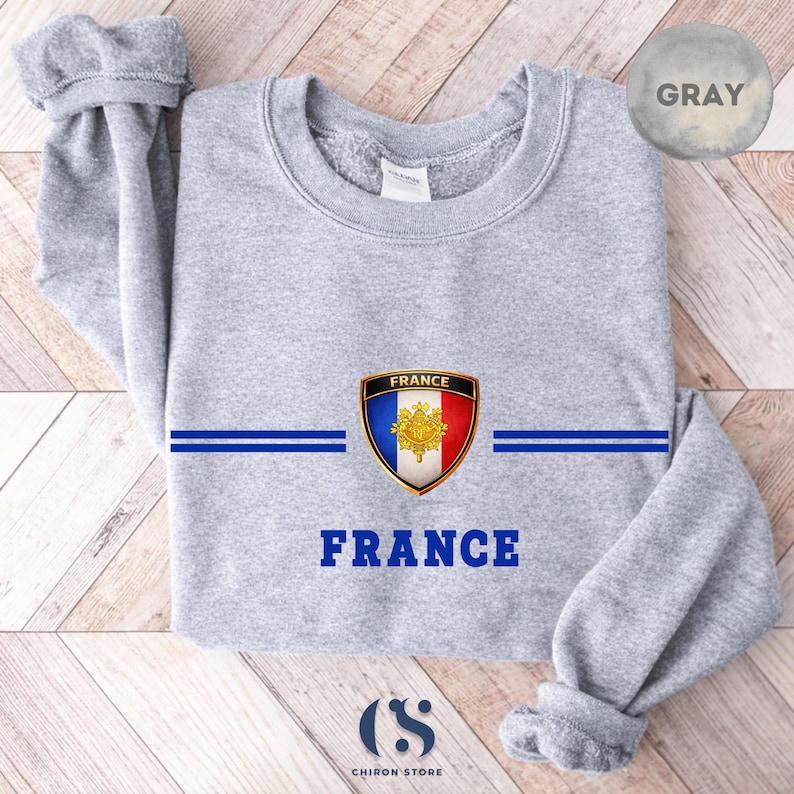 France National Team Sweatshirt - French Soccer Sweater - Paris Football Jersey - France Gift - French Souvenir - Allez Les Bleus Shirt image 5
