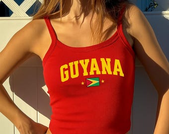 Guyana tank top-Guyana tshirt-guyana shirt-Guyana Women's Baby Tee,Guyana Crop Tee,Vintage 2000s 90's Baby Tee,Guyana Shirt