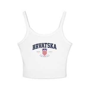 Kroatische voetbaltanktop, Kroatisch shirt voor dames, Kroatische top, Kroatische vlag damestop afbeelding 10