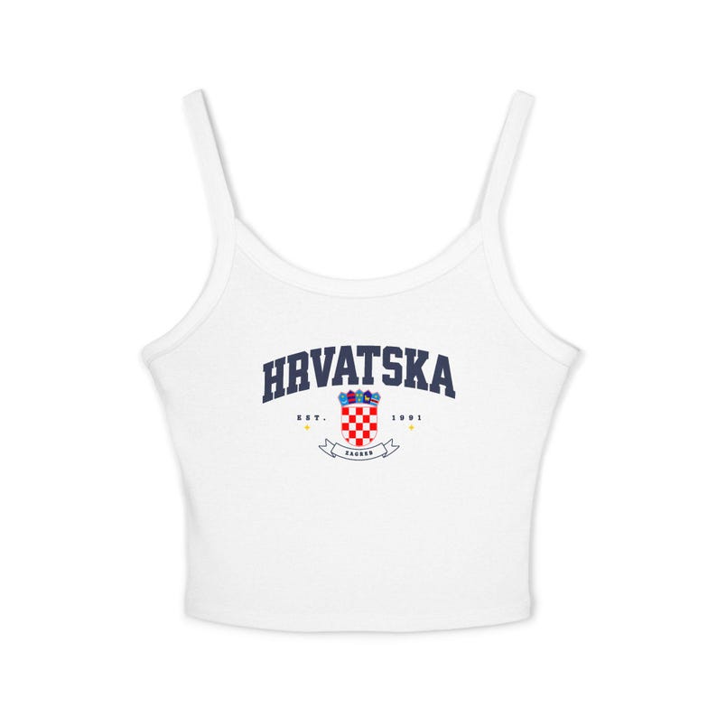 Kroatische voetbaltanktop, Kroatisch shirt voor dames, Kroatische top, Kroatische vlag damestop afbeelding 10