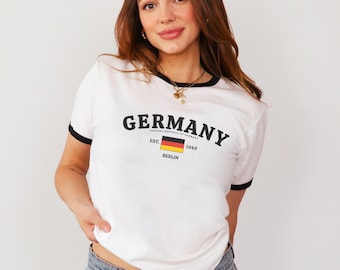 Camiseta unisex de Alemania - Camiseta de Alemania - Camiseta de Alemania - Camiseta de Alemania - Camiseta con la bandera de Alemania - Regalo de Alemania - Bandera de Alemania