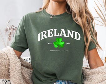 Ireland Shamrock T-Shirt, Irish Pride, Custom Embroidery