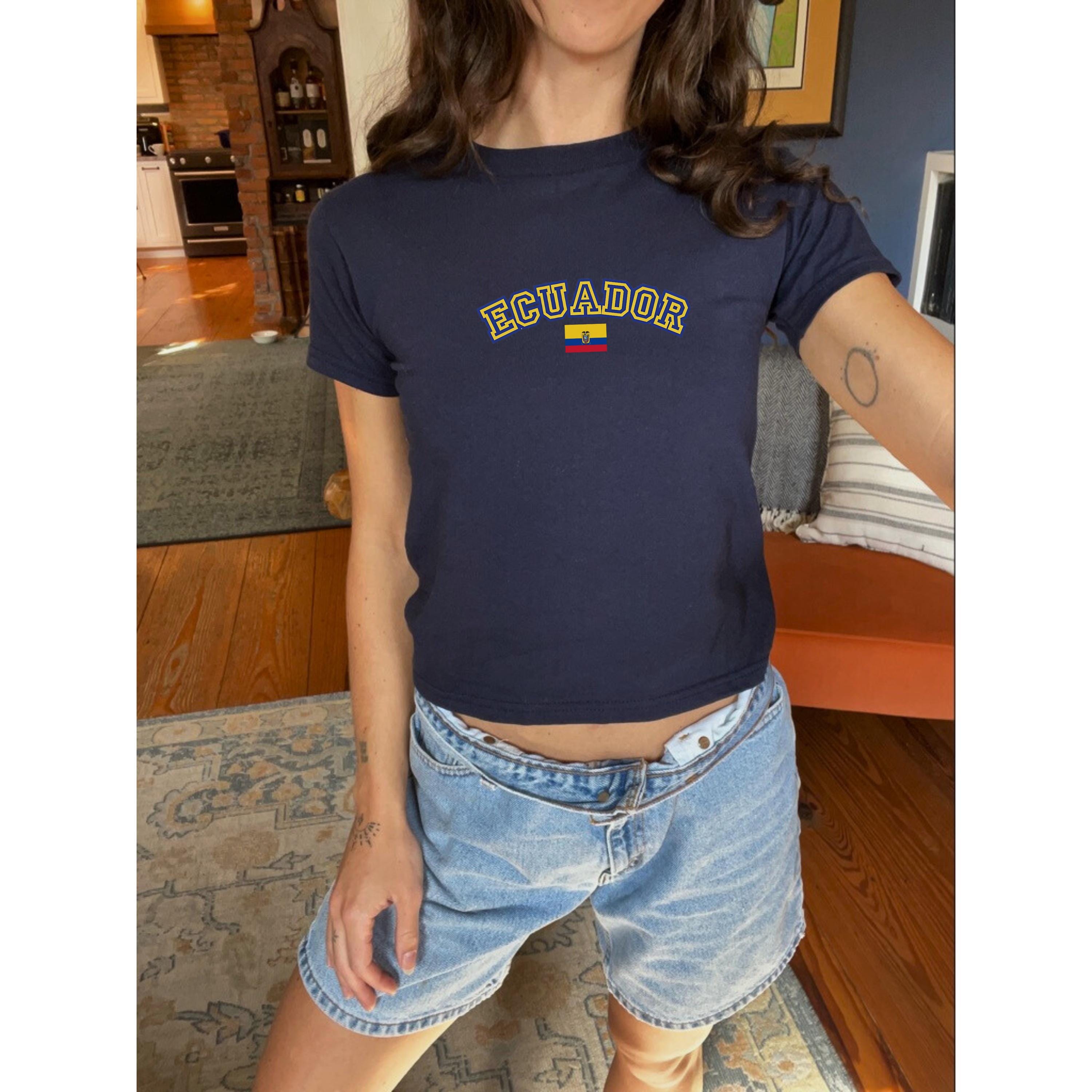 Ecuador Y2k Jersey Top, Soccer baby tee, y2k vintage 2000s , Ecuador Baby Tee, Y2K Crop Top, Ecuador shirt, y2k jersey shirt
