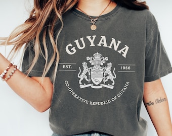 Vintage Guyana Flag Unisex Tee: Guyana Pride Shirt