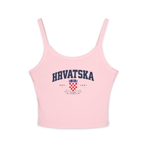 Kroatische voetbaltanktop, Kroatisch shirt voor dames, Kroatische top, Kroatische vlag damestop afbeelding 7
