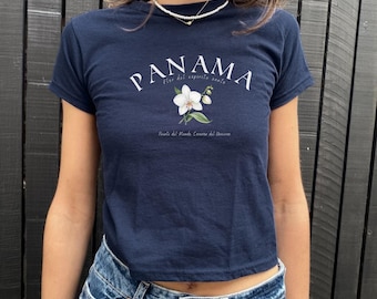 Panama Flag Orchid Graphic T-Shirt, Central America Pride Tee