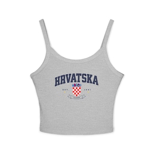 Kroatische voetbaltanktop, Kroatisch shirt voor dames, Kroatische top, Kroatische vlag damestop afbeelding 12