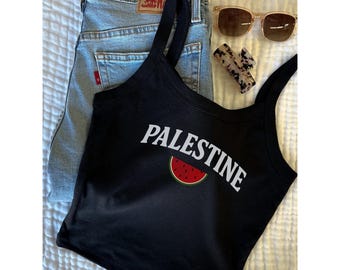 Camiseta sin mangas con estampado de sandía de Palestina, Palestina libre