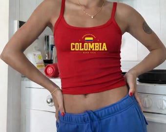 Colombia Flag Tank Top, Colombia Shirt, Colombian Pride Tee, Colombia Heritage T Shirt, Latin Culture Souvenir Gift