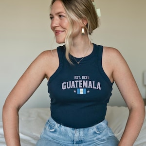 Guatemala strap tank top, guatemalan , Guatemala tshirt- Y2K tank Top- Guatemala shirt- latina shirt-Guatemala crop top -2000s clothing