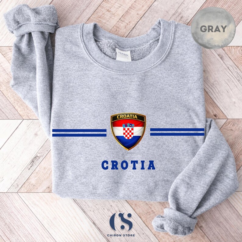 Croatia Sweatshirt, Croatia Soccer Sweater -Croatia gift- Croatia shirt- Croatia crewneck- Croatia jersey image 5