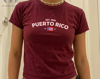 Puerto Rico Baby Tee, Puerto Rico T-Shirt, Puerto Rico shirt, Puerto Rico gift, Vintage 2000s 90's Baby Tee