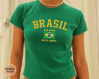 Brazil Baby Tee -Brazil Jersey,  Brazilian Shirt, Brasil Top, Brasil gift