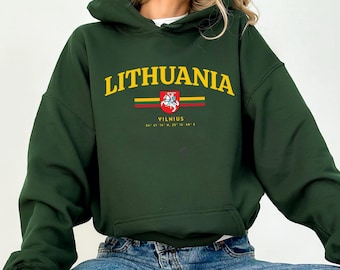 Litouwen hoodie-Litouwse sweater – Lietuva vlag trui, Lietuva Pride kleding-Baltische land trui, reiscadeau voor Litouwers