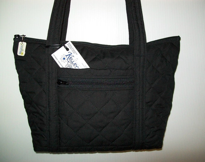 Quilted Fabric Handbag Purse Black Etsy