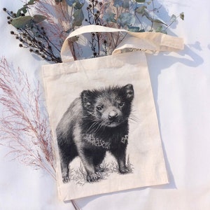 Tasmanian Devil Tote Bag. Shopping bag featuring original Australian animal art by flossy-p