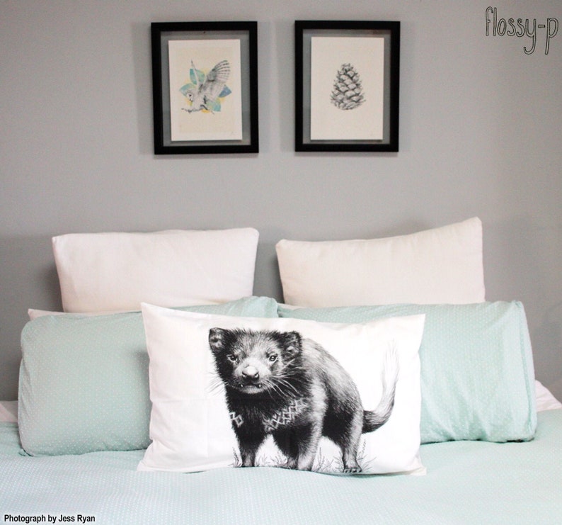 Tasmanian Devil Pillowcase Facing Left Australian Animal Etsy