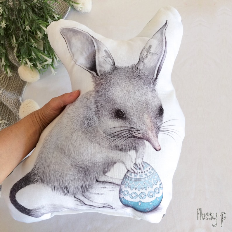 Easter Bilby Stuffie, Medium Size. Australian Animal Softie, Plush Soft Toy. Illustration by flossy-p. zdjęcie 1