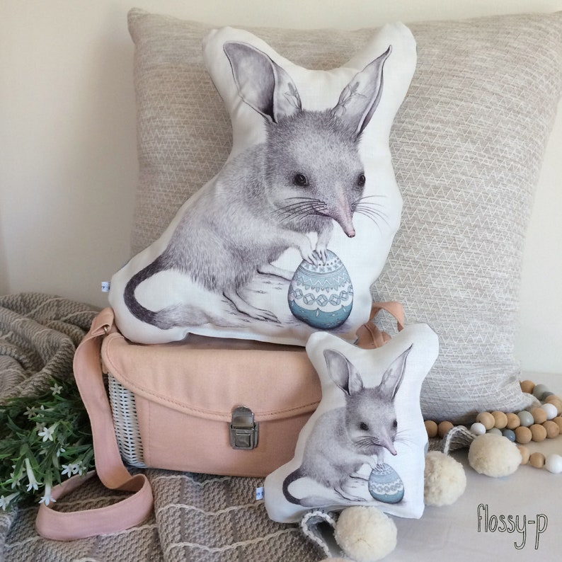 Easter Bilby Stuffie, Medium Size. Australian Animal Softie, Plush Soft Toy. Illustration by flossy-p. zdjęcie 2