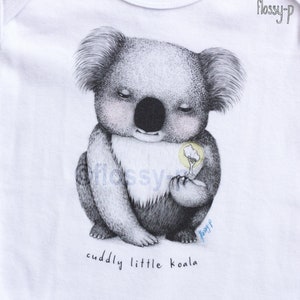 Koala Baby Romper, organic cotton baby suit, featuring native Australian animal art by flossy-p image 4