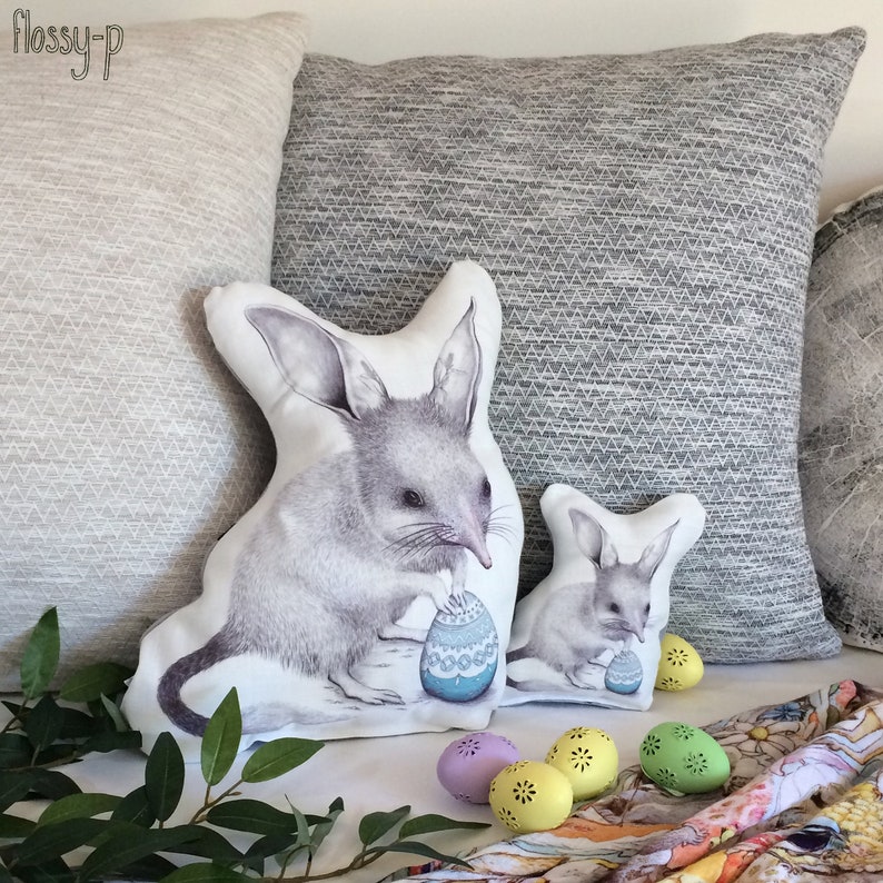 Easter Bilby Stuffie, Baby Size. Australian Animal Softie, Plush Soft Toy. Illustration by flossy-p. image 6