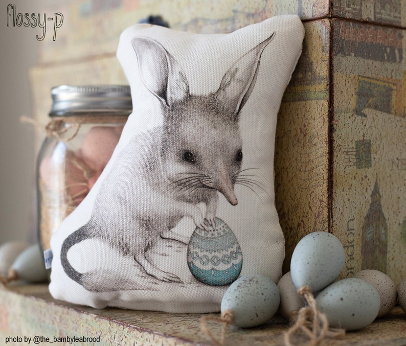 Easter Bilby Stuffie, Baby Size. Australian Animal Softie, Plush Soft Toy. Illustration by flossy-p. image 3