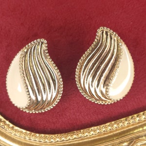 Joyería de 1928/ Pendientes vintage raros de lágrima de esmalte de 1928 con soporte original para pendientes