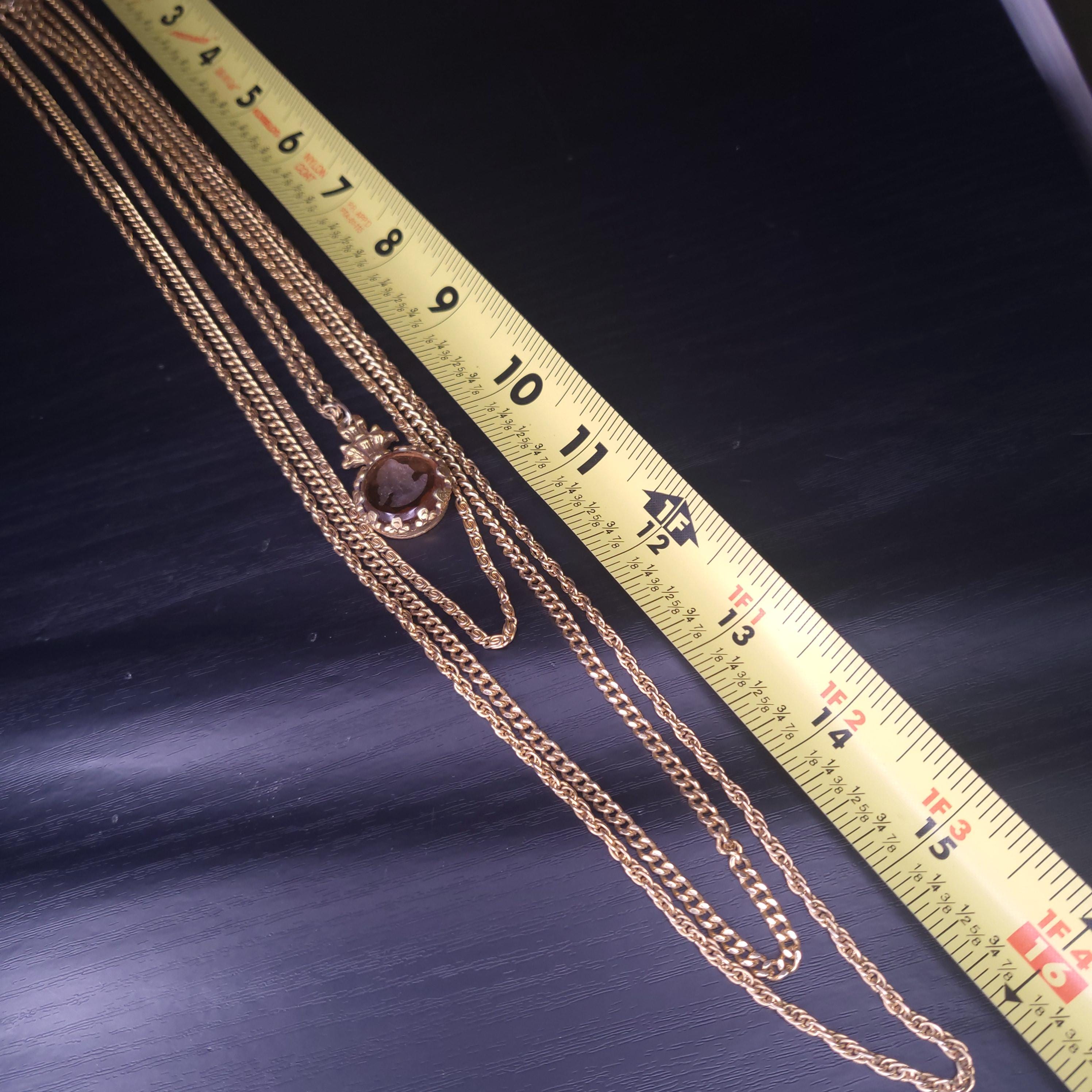 ヴィンテージ GOLDETTE ギリシャインタリオペンダントネックレス - 4連 