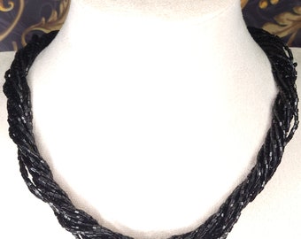 Collier Vintage Avec Pierres Naturelles Grises - Argenté - Parfait état