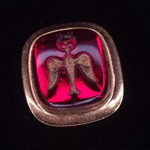 Vintage Catholic Peace Dove Red Acrylic Pin