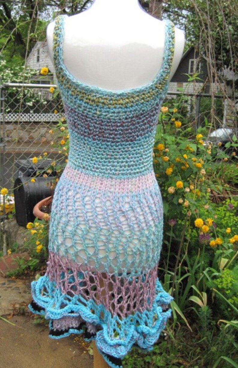 Hand Knit and Crocheted Dress Great for Spring Summer Nights FREE
