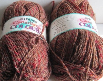 2 skeins of Patons Canadiana Coulours yarn destash