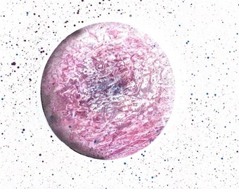 Planet Spray-Paint Pink-Weißer Planet im weißen Universum