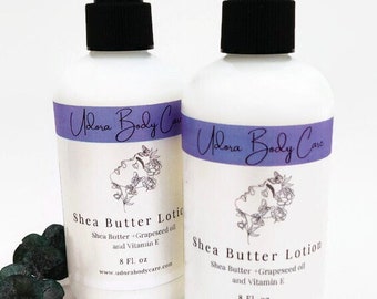 Shea Butter Lotion 8 oz  Vegan Friendly Dry Skin Care, Body Lotion~Handmade Lotion~ All Natural