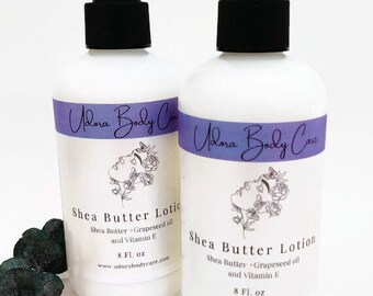 Black Chamomile Shea Butter Lotion 8 oz  Vegan Friendly Dry Skin Care, Body Lotion~Handmade Lotion~ All Natural